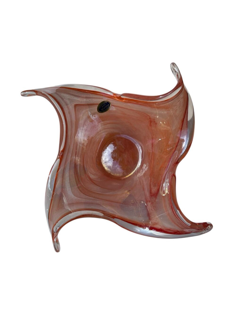 Murano Glass Starfish Dish Made in Italy Beachy Coastal Decor Thick Heavy 12”